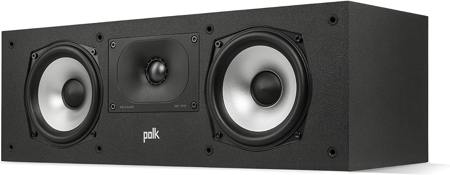 Polk Monitor XT30 Compact Center Channel Speaker - Hi-Res Audio Certified, Dolby Atmos & DTS:X Compatible