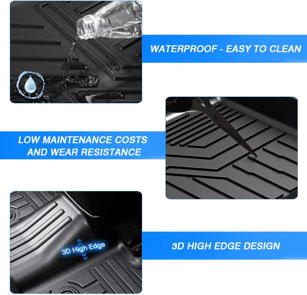 KUST All Weather Floor Mats for Nissan Rogue 2014-2020 (Not for 2021 Rogue 3rd Gen.) (No Rogue Select and Sport Models ) Floor Carpet Liners 2 Row