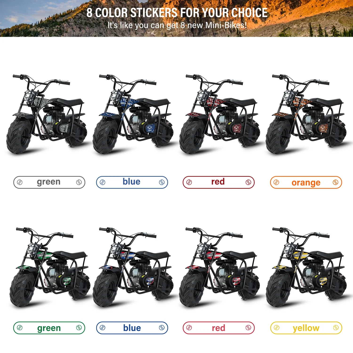 Oryxearth Gas Powered Mini Dirt Bike with Headlight, 105CC 4-Stroke Off-Road Motorcycle