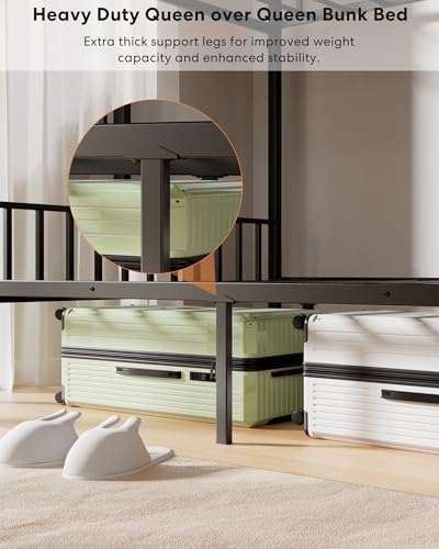Full Size Loft Bed with Desk and Storage Stairs, Heavy Duty Metal Loft Bed Frame with Wardrobe
