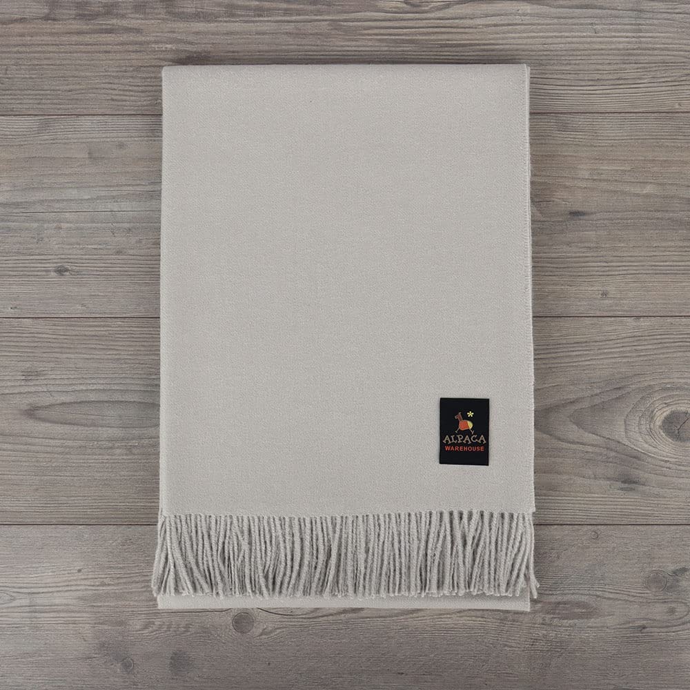 100% Baby Alpaca Wool Blanket Throw Solid Color Design for Bed Couch Sofa Soft Warm Peruvian Alpaca Wool Blankets 72" x 52" (Mink)