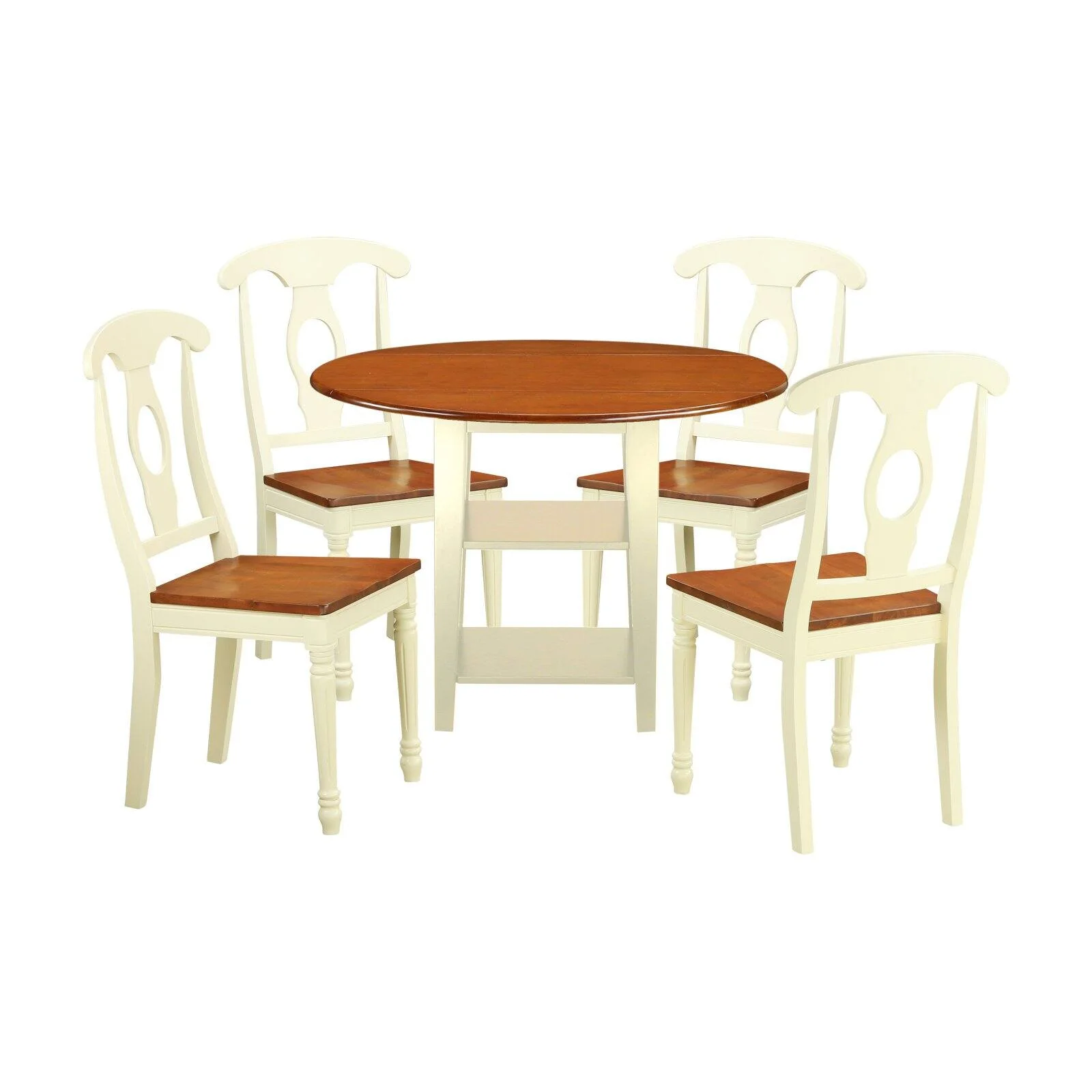 East West Furniture Sudbury 5-piece Wood Table and Dining Chair Set in Cherry