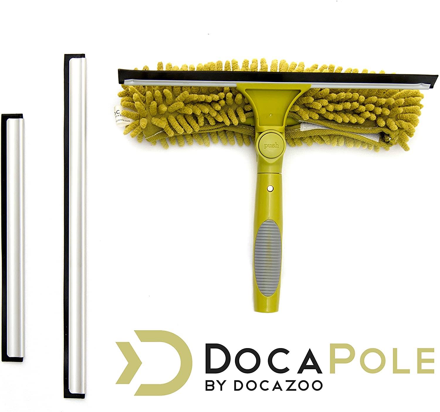 DocaPole 7-30 Foot Extension Pole + Single Rotation Squeegee u0026 Window Washer Combo