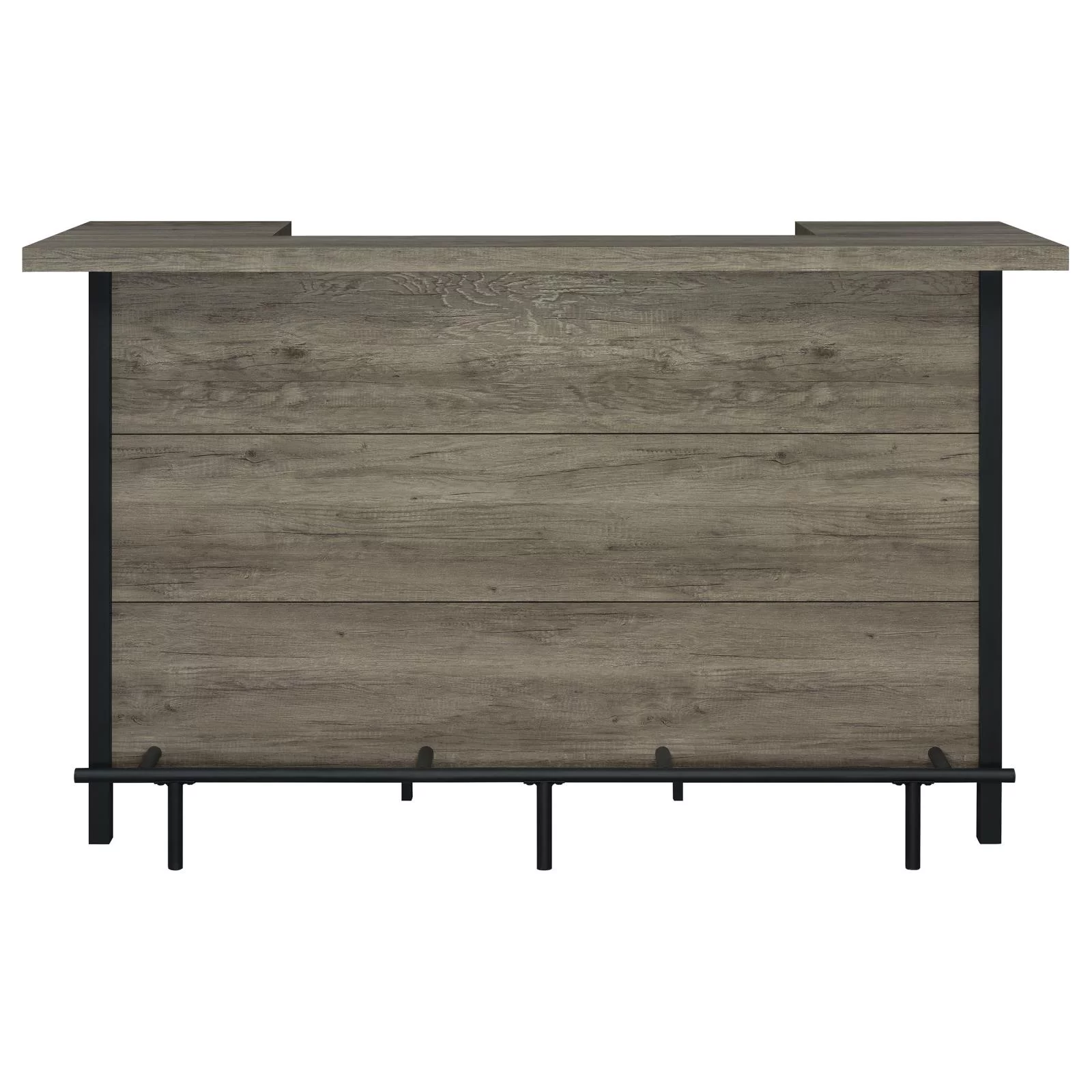 Bellemore Bar Unit with Footrest Grey Driftwood and Black
