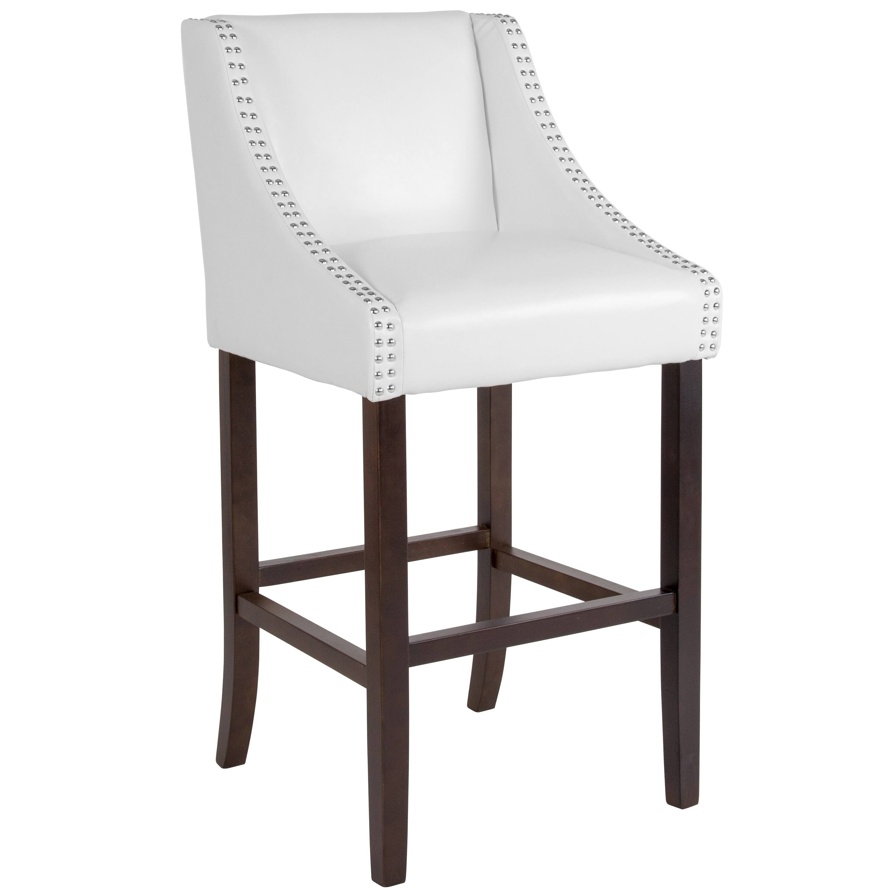 Lancaster Home 2 Pk. 30x22 High Transitional Barstool with Accent Nail Trim - 20x22W x 22x22D x 42x22H - Dark Grey Fabric
