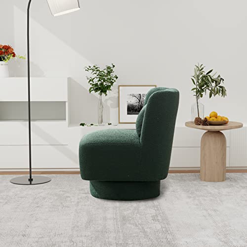 Swivel Barrel Chair, Comfy Round Accent Sofa Chair for Living Room, 360 Degree Swivel Barrel Club Chair with a Pillow, Leisure Arm Chair for Nursery