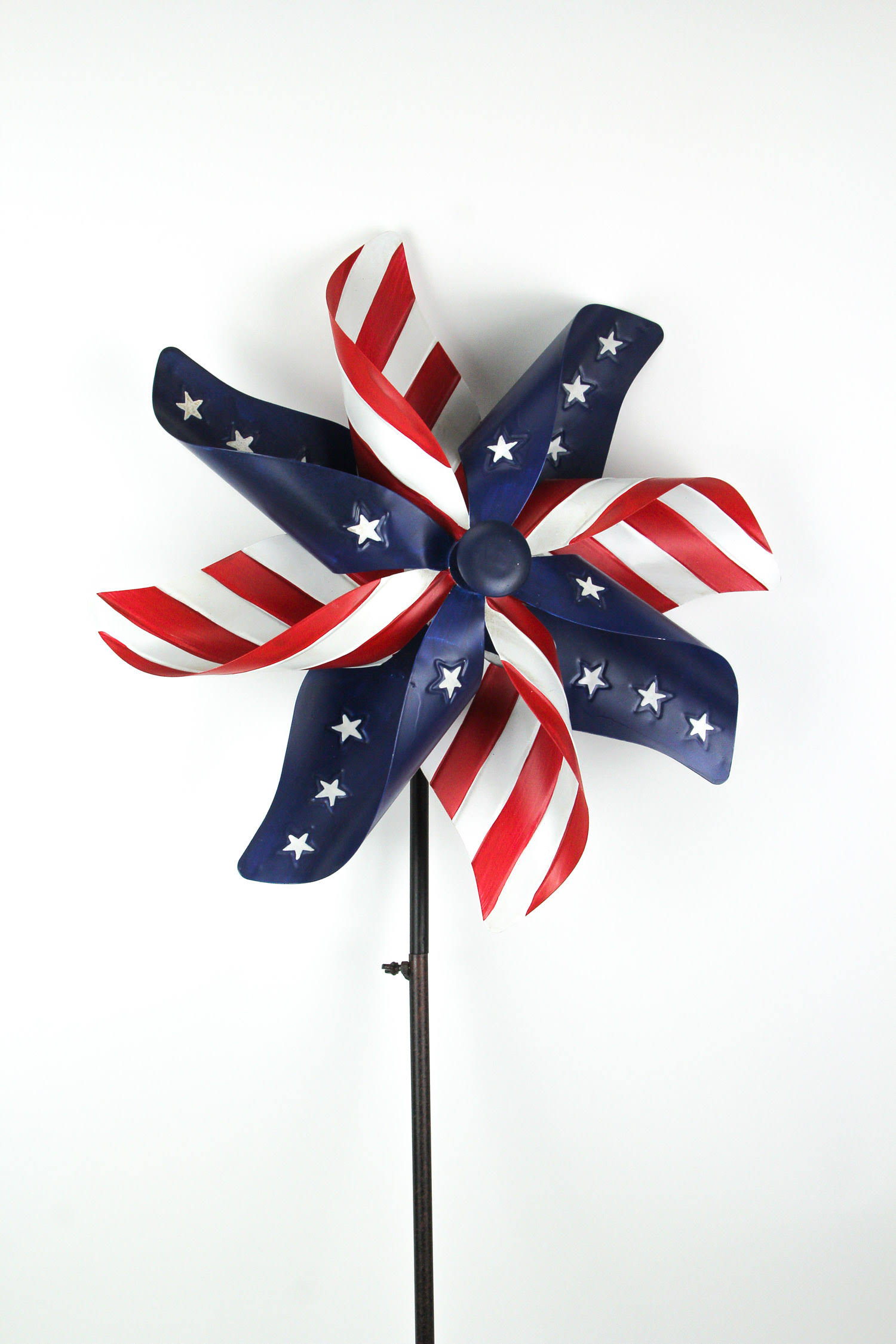 Gerson 63x22 Metal Americana Pinwheel Wind Spinner
