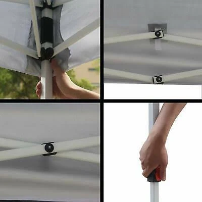 MASTERCANOPY Pop-Up Canopy Tent Commercial Instant Canopy with Wheeled Bag,Canopy Sandbags x4,Tent Stakesx4(10&x10& White)