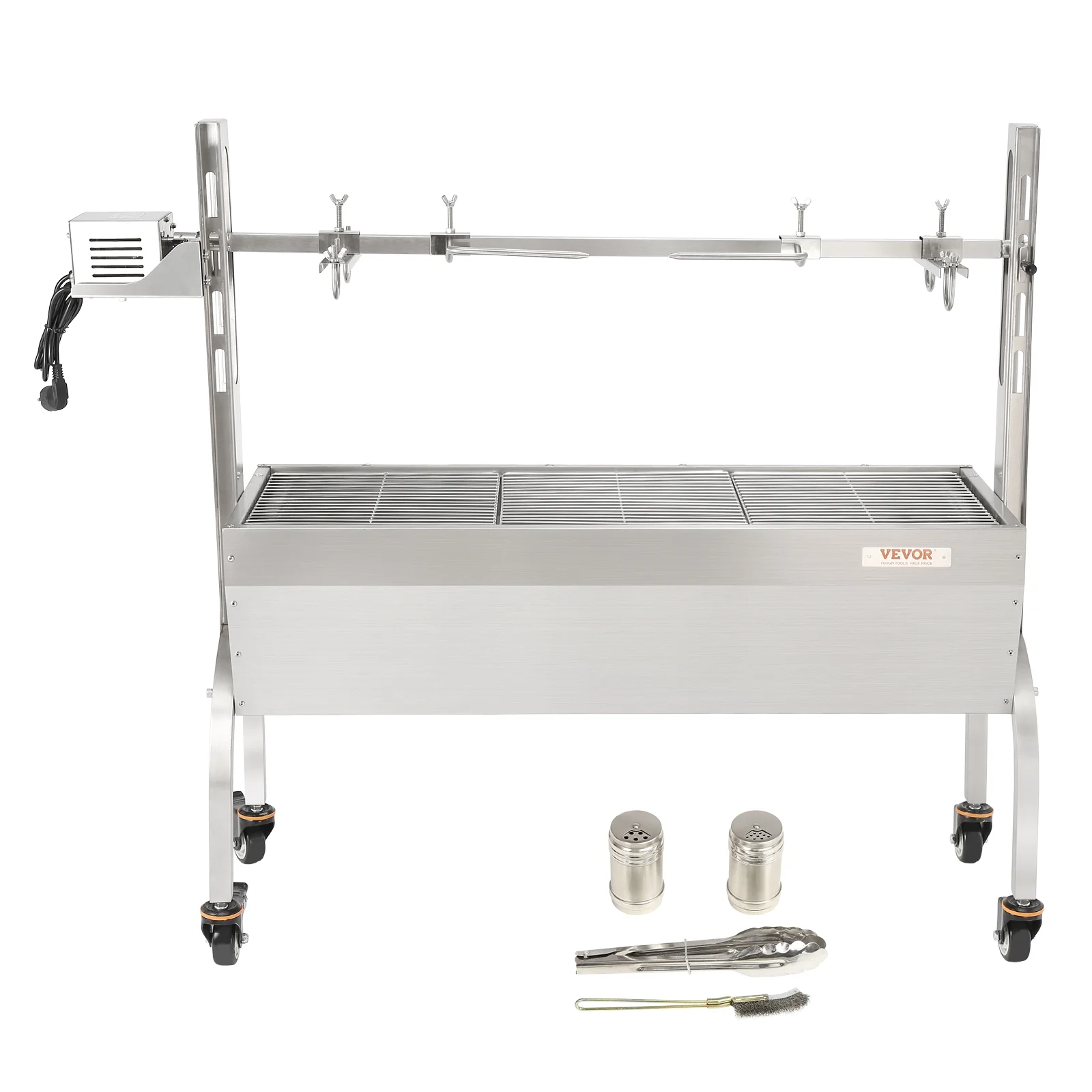 BENTISM Roaster Spit Rotisserie BBQ Grill Whole Pig Lamb Chicken Roaster 50W 90lbs