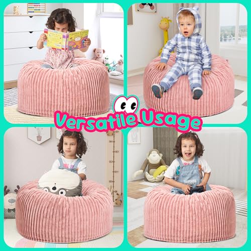 Hobestluk 5ft Bean Bag Chairs for Adults Large Beanbag Chair with Stripe Plush Cover Big Bean Bag Chair for Living Room Bedroom Dorm Office -Black