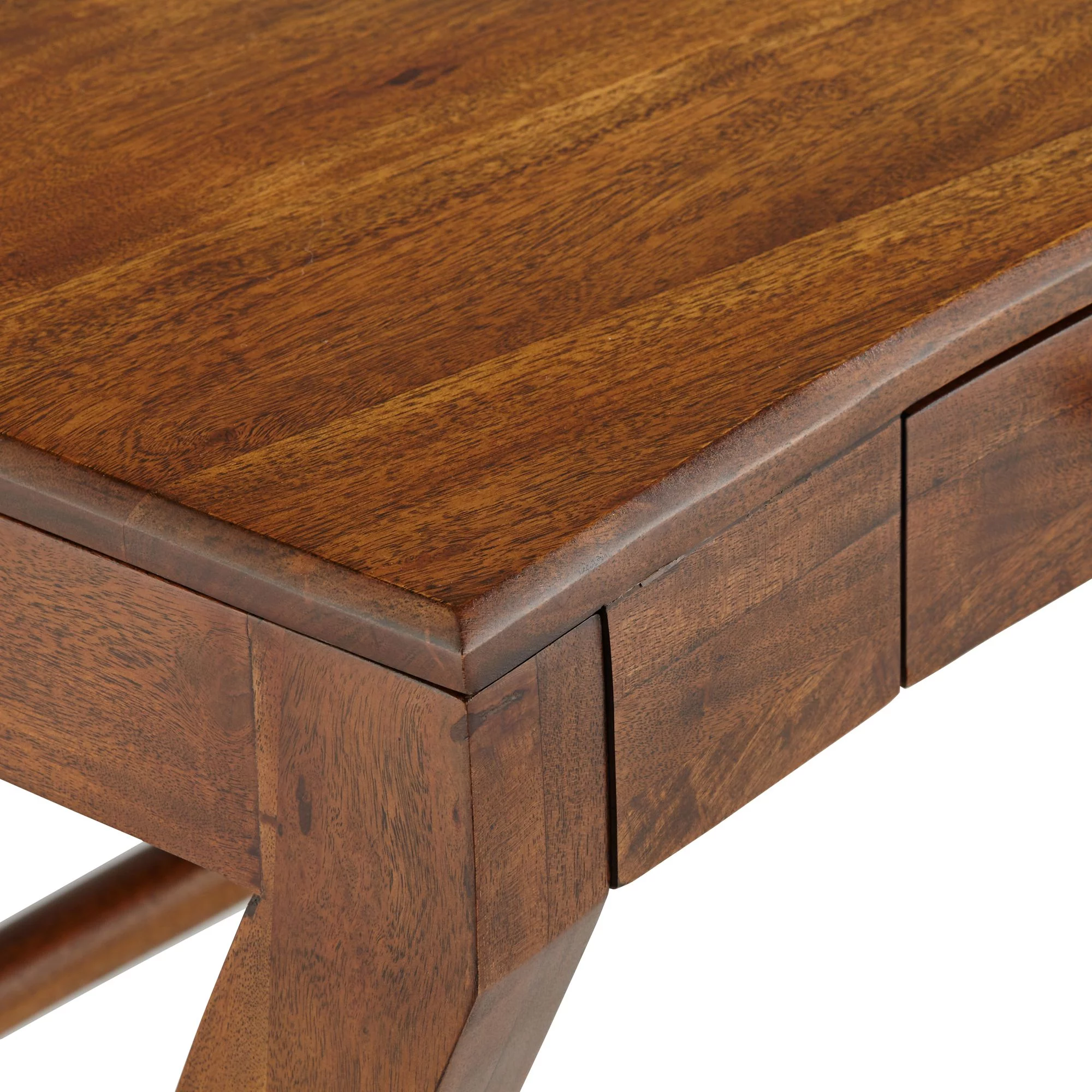Coast to Coast Knoll 50" Wide Brown Sheesham Wood 1-Drawer Writing Desk
