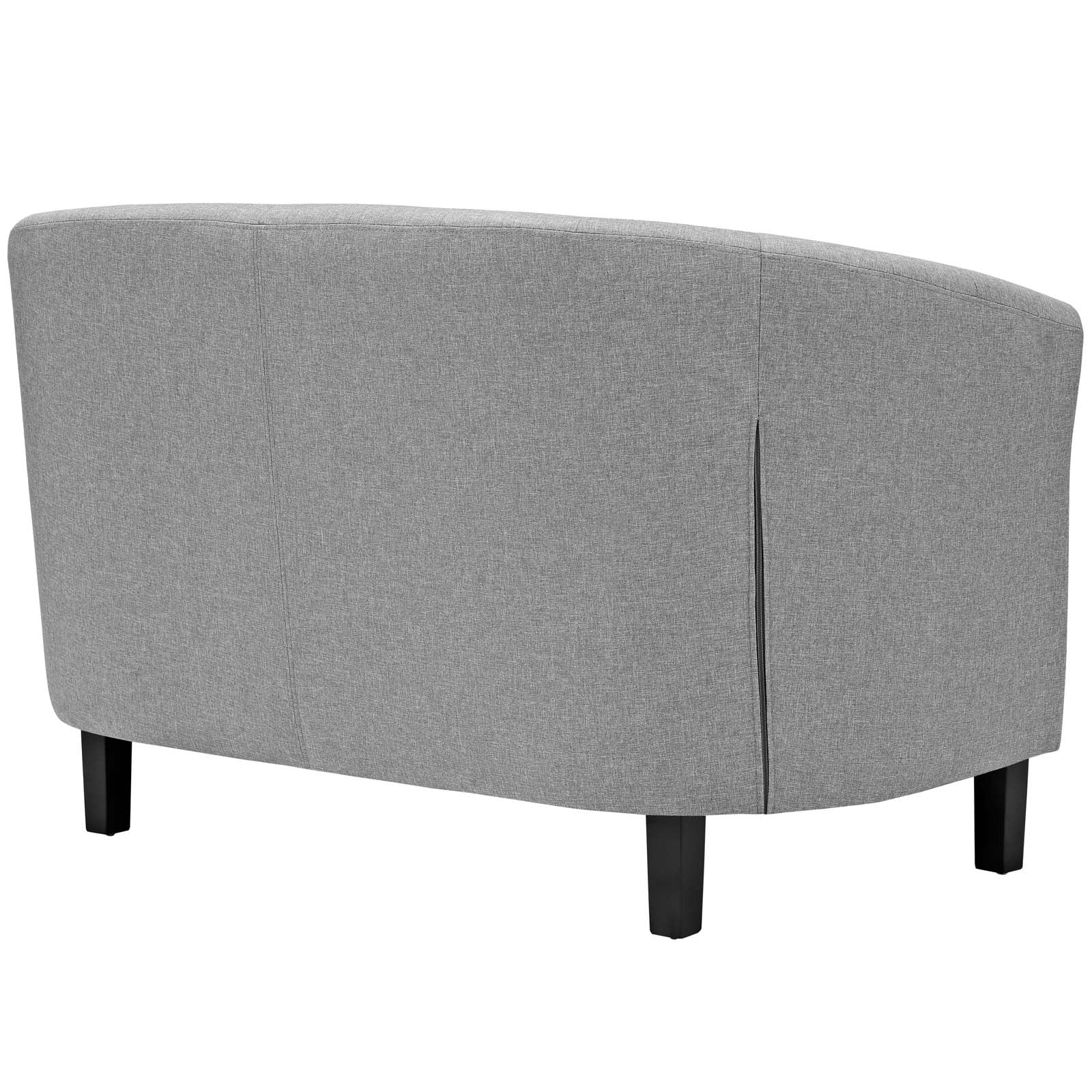 Modway Prospect 3 Piece Upholstered Fabric Loveseat and Armchair Set in Light Gray