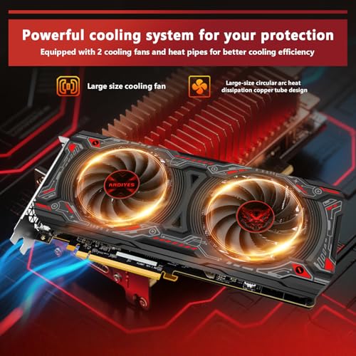 RX 5700 XT 8GB Graphics Card, GDDR6 256-Bit DirectX 12,3*DP and 1*HDMI Port PCIe4.0 2K Graphics Card for Gaming PC