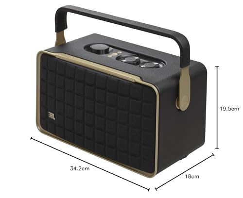 JBL Authentics 200 - Retro Style Smart Home Speaker with Built in Wi-Fi, Bluetooth and Voice Assistants, Alexa and Google Assistant