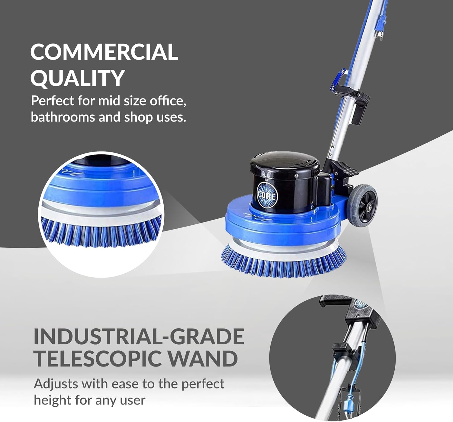 Prolux Core Medium Duty Single Pad Commercial Polisher Floor Buffer Machine Tile Scrubber, 13 Inch Medium Duty