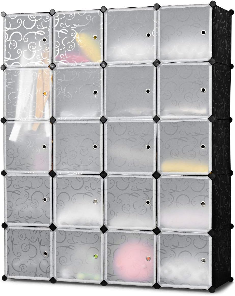 Tangkula Cube Storage Organizer, Cube Closet Storage Shelves, DIY Plastic PP Closet Cabinet, Modular Bookcase