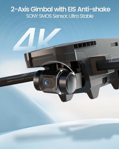 Holy Stone HS720G 2-Axis Gimbal Drones with 4K EIS Camera, 2 Batteries 52-Min Flight Time, Brushless Motors, GPS Auto Return, Video Transmission