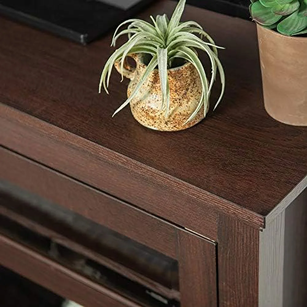 RUNFAYBIU Modern Farmhouse Wood Corner Universal TV Stand for TV's up to 50"