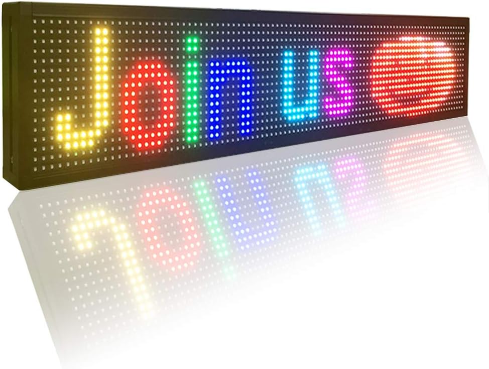 P5 39x14Indoor Full Color LED sign Programmable Scrolling Display Message Board can Edit Text,Image, Video Display Electronic Rolling for Business