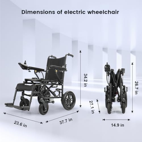 Electric wheelchair for Senior, adult intelligent all-terrain wheelchair, 500W strong power, 264Lbs Max load, 12Ah lithium battery