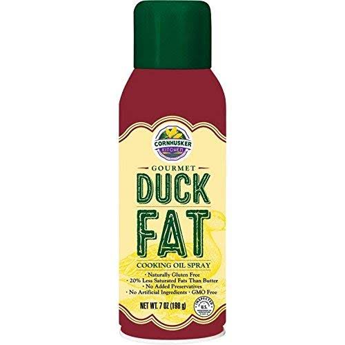 Cornhusker Kitchen&s Duck Fat Cooking Oil Spray 7 oz - Case of 6 Cans - Made in The USA - Proudly Made in Nebraska