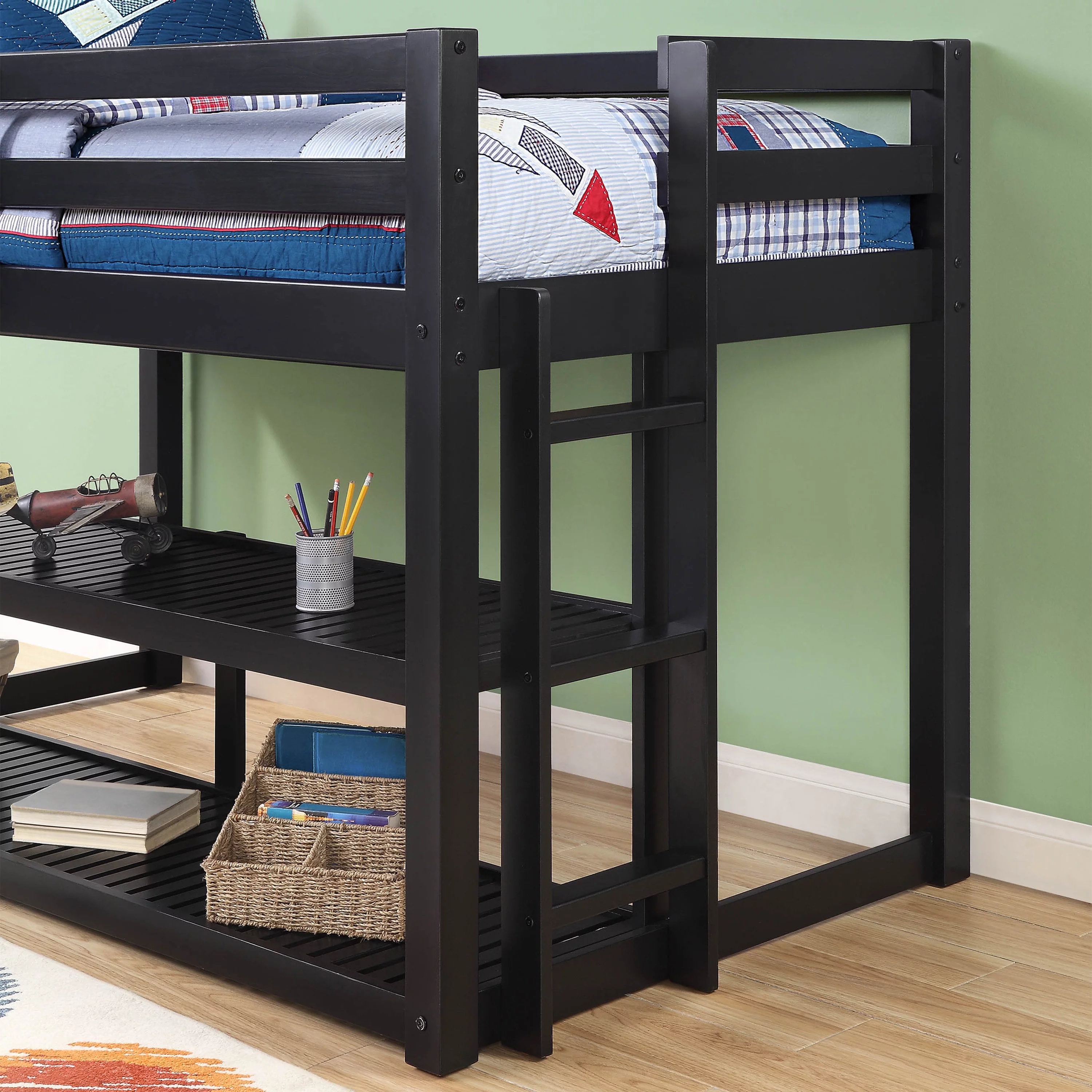 Better Homes and Gardens Greer Twin Loft Storage Bed, Black