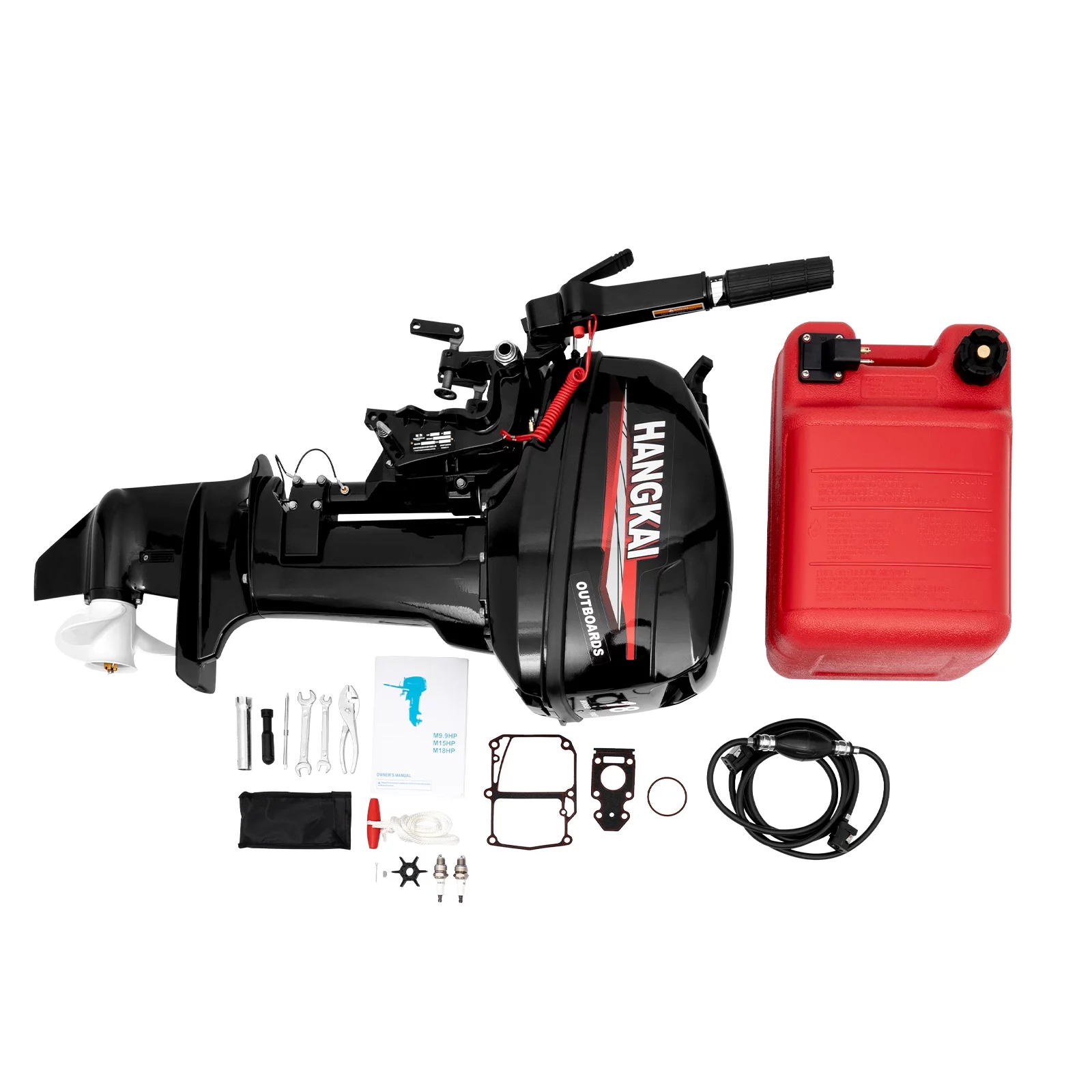 HANGKAI 2 Stroke 18HP Outboard Motor Boat Engine Water Cooling & CDI Short Shaft Marine Outboard Motor
