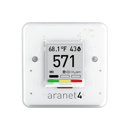 SAF Aranet4 Home: Wireless Indoor Air Quality Monitor for Office or School (CO2, Temperature, Humidity and More) Portable, Battery Powered