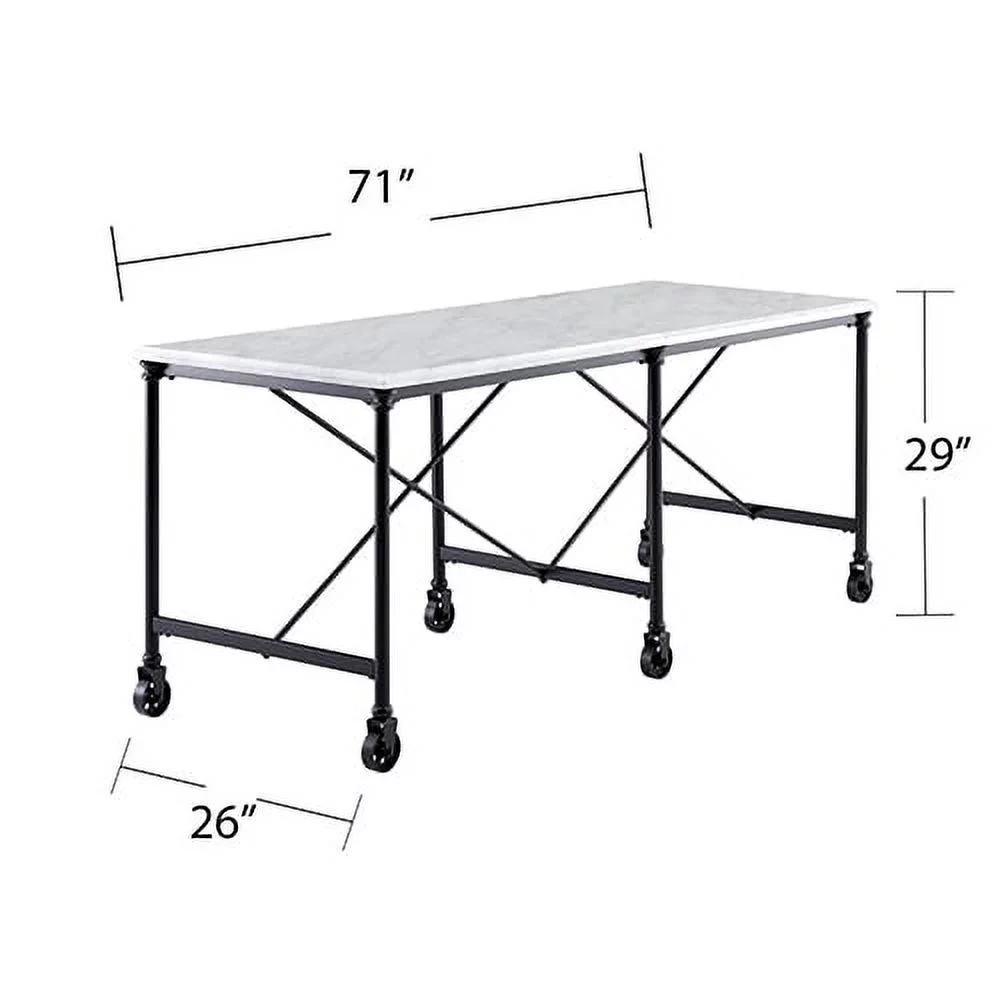 Trie Faux Stone Rolling Kitchen Island