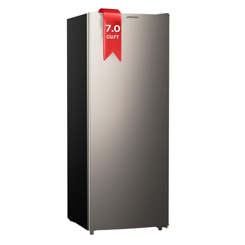 Upstreman 7.0 Cu.Ft Upright Freezer Large Capacity Convertible Refrigerator/Freezer, 5 Adjustable Shelves, Energy Efficient, Garage Ready