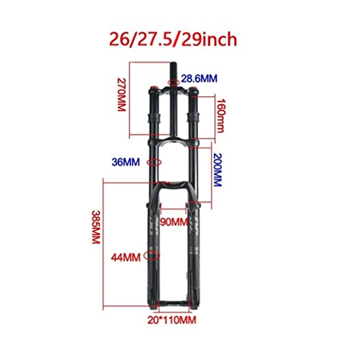 HAGNZHE Downhill Air Fork 26 27.5 29 Inch Bike Suspension Fork Travel 160mm Rebound Adjust Front Fork Double Shoulder Thru Axle 20x110mm Boost Fork