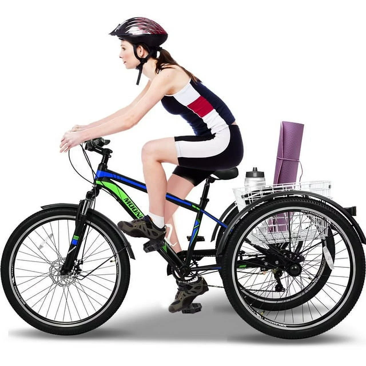 Lilypelle Adult Mountain Tricycle 24/26/27.5 Inch Low step through Mountain Bike Cruiser Trikes for Adults 7 Speed Three Wheel Trike Bike Bicycle