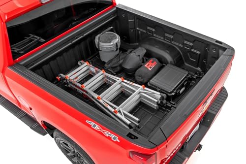 Rough Country Truck Bed Cargo Storage Tray - Fits All Popular Pickup Trucks, Organizer with Slide Out Design for Easy Tailgate Access, Black