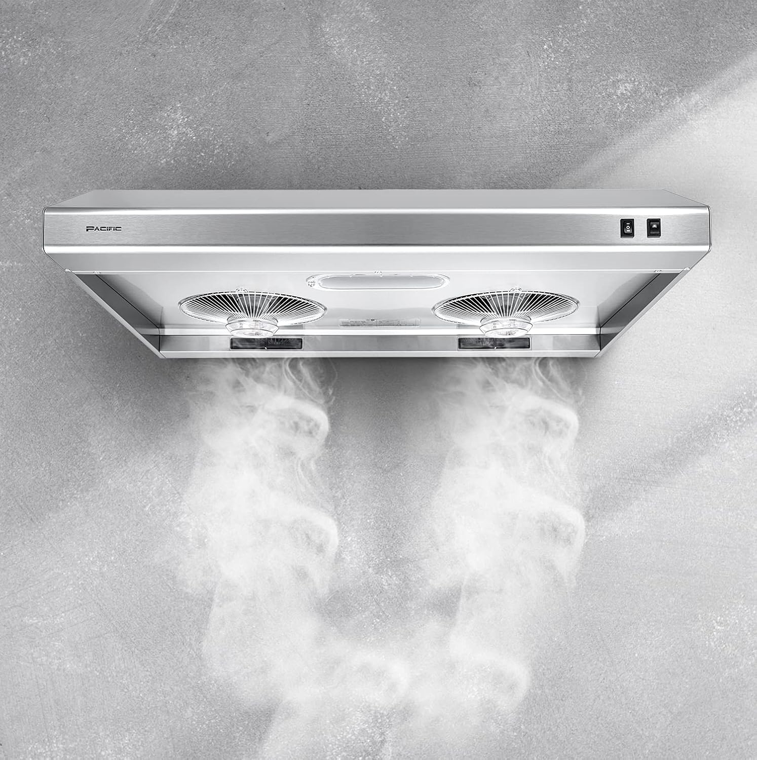 PACIFIC 30'' Economy Under Cabinet Range Hood PR2017-30S, 2-Speed Level, Stainless Steel, Max. 650CFM, Filter-Less Design, Easy to clean