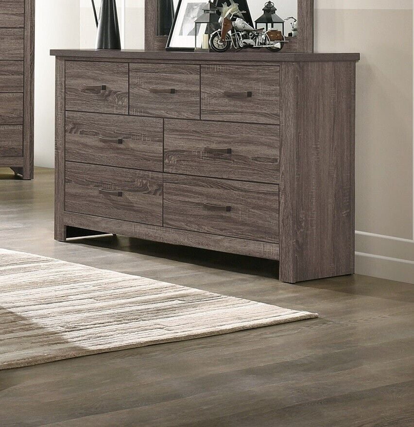 Transitional Elegant Wooden 4pc Bedroom Set Eastern King Size Bed w Drawers Dresser Mirror Nightstand Bedroom Furniture