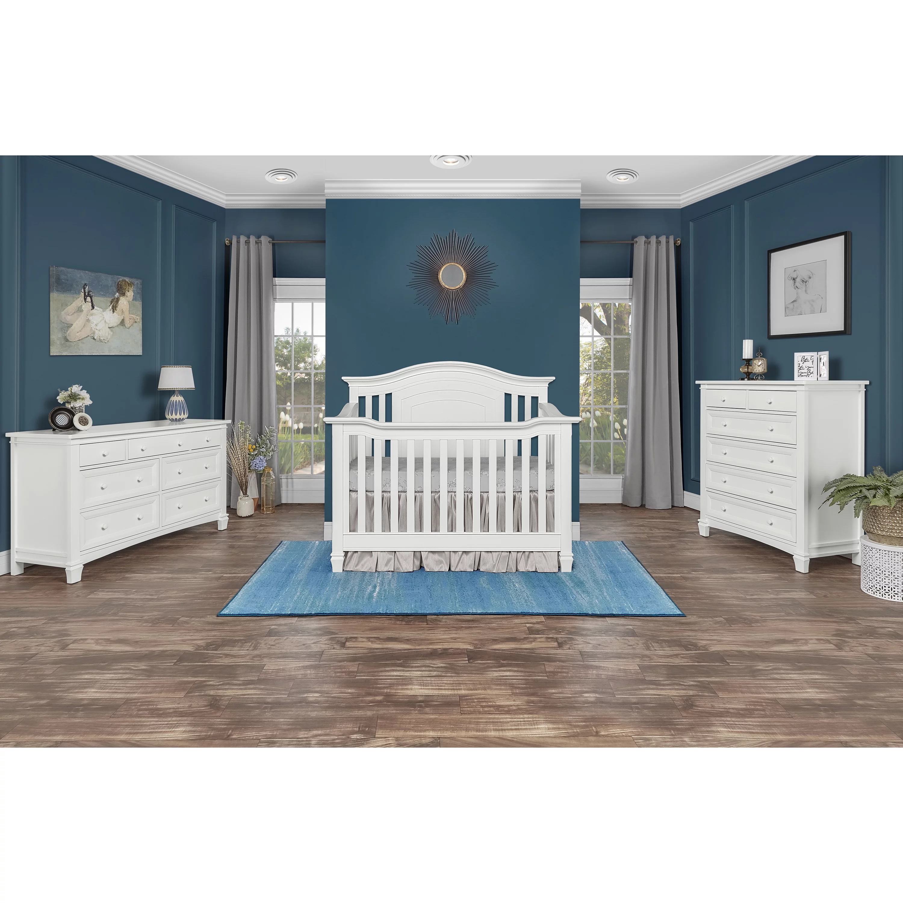 Evolur Fairbanks 5-in-1 Convertible Crib White - Radiant Selections