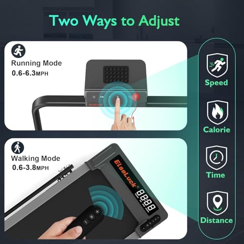 Elseluck Walking Pad, Under Desk Treadmill for Home Office, 2 in 1 Portable Walking Treadmill with Remote Control