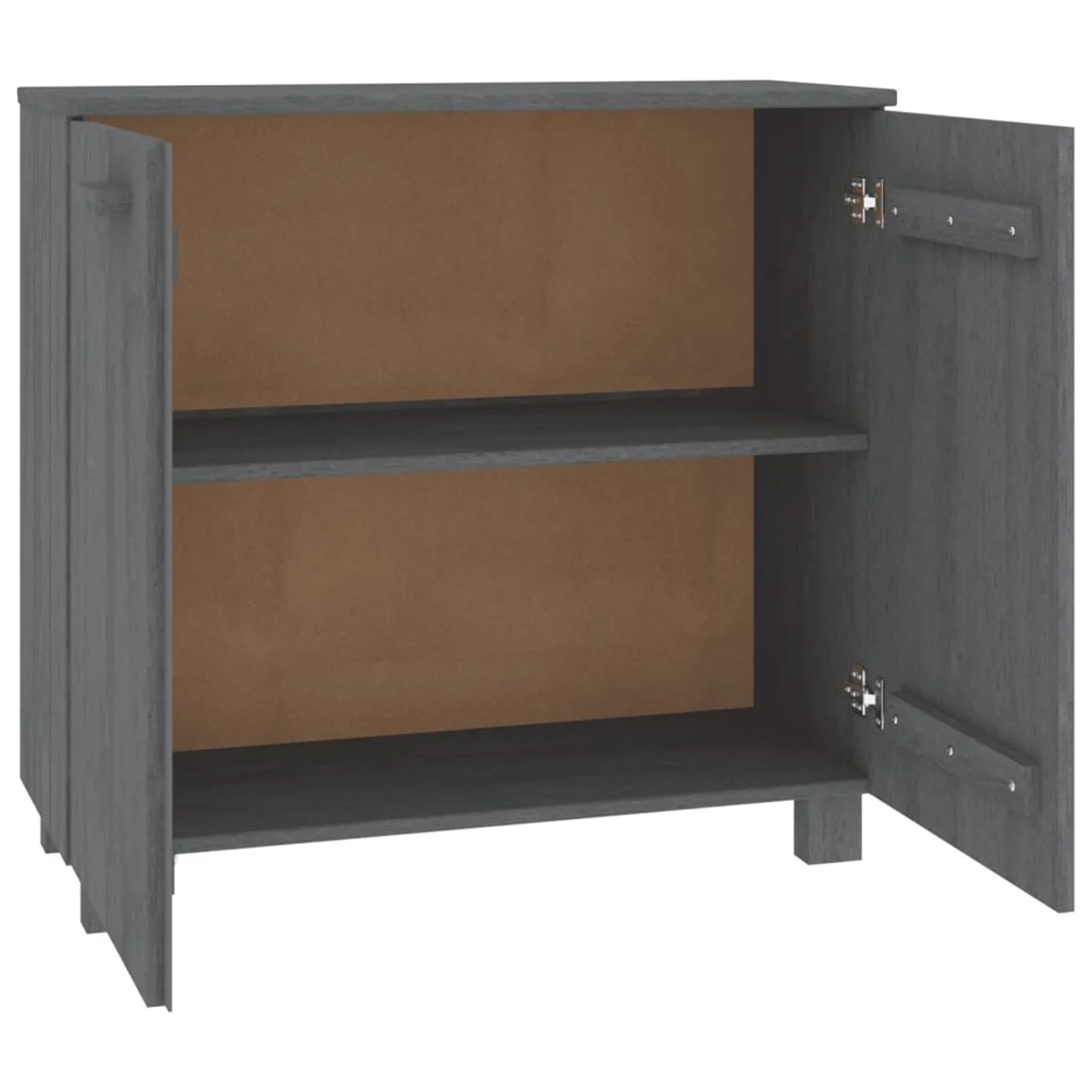 Festnight Sideboard Dark Gray 33.5"x13.8"x31.5" Solid Wood Pine