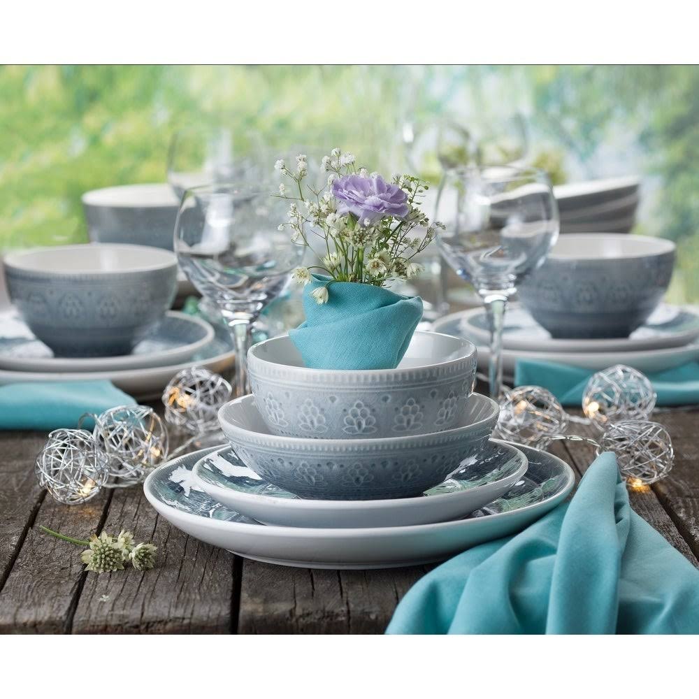 Euro Ceramica Fez 16 Piece Dinnerware Set ,Turquoise
