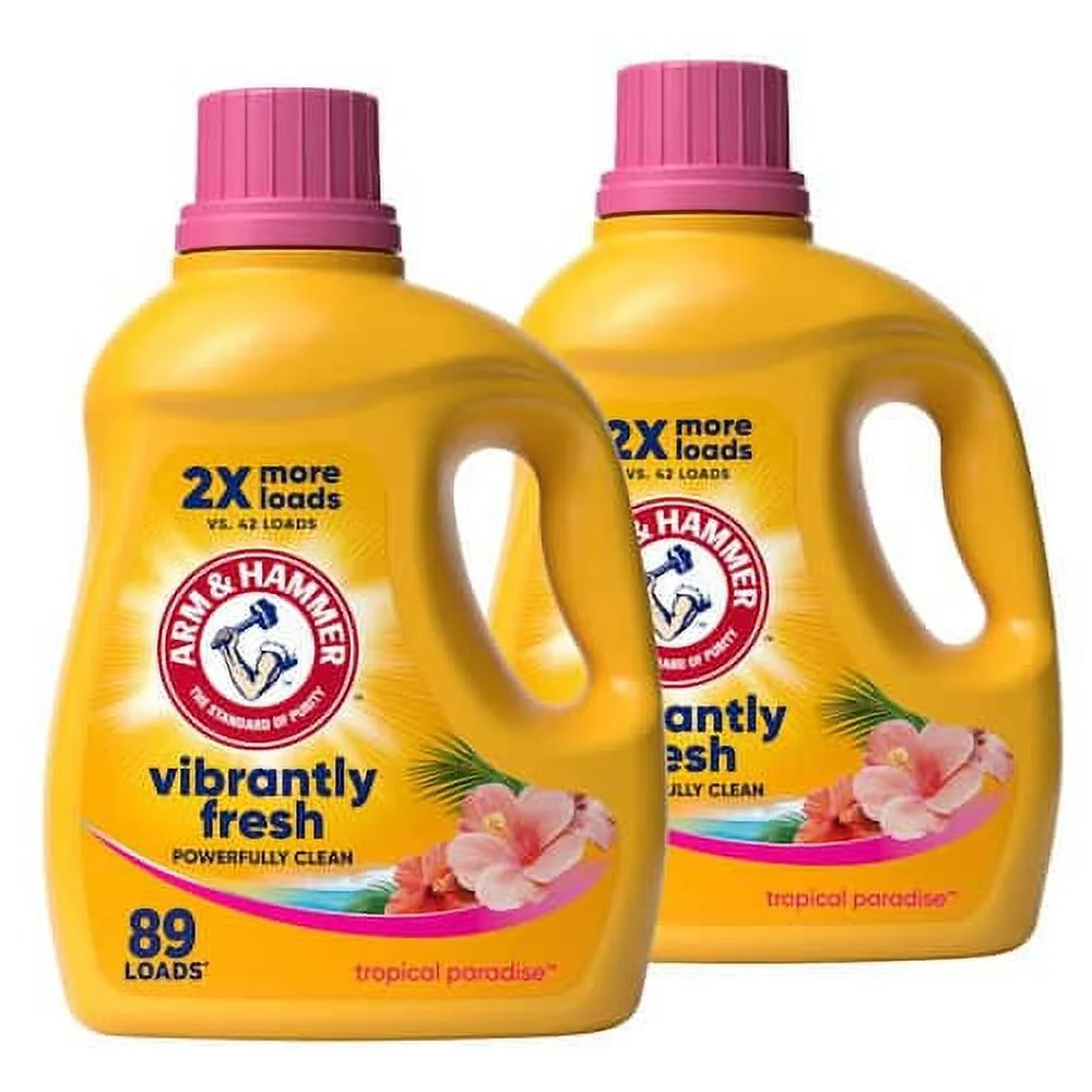 ARM & HAMMER 102.5 fl. oz. Tropical Paradise Dual HE Liquid Laundry Detergent 89 Loads (2-Pack) - Curated Treasures Market
