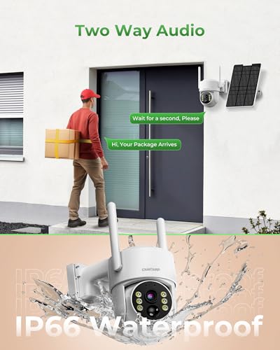 CAMCAMP Solar Security Cameras Wireless Outdoor with 10" Monitor, 10CH NVR 2K Solar Home Security Camera System with 360° Color Night Vision
