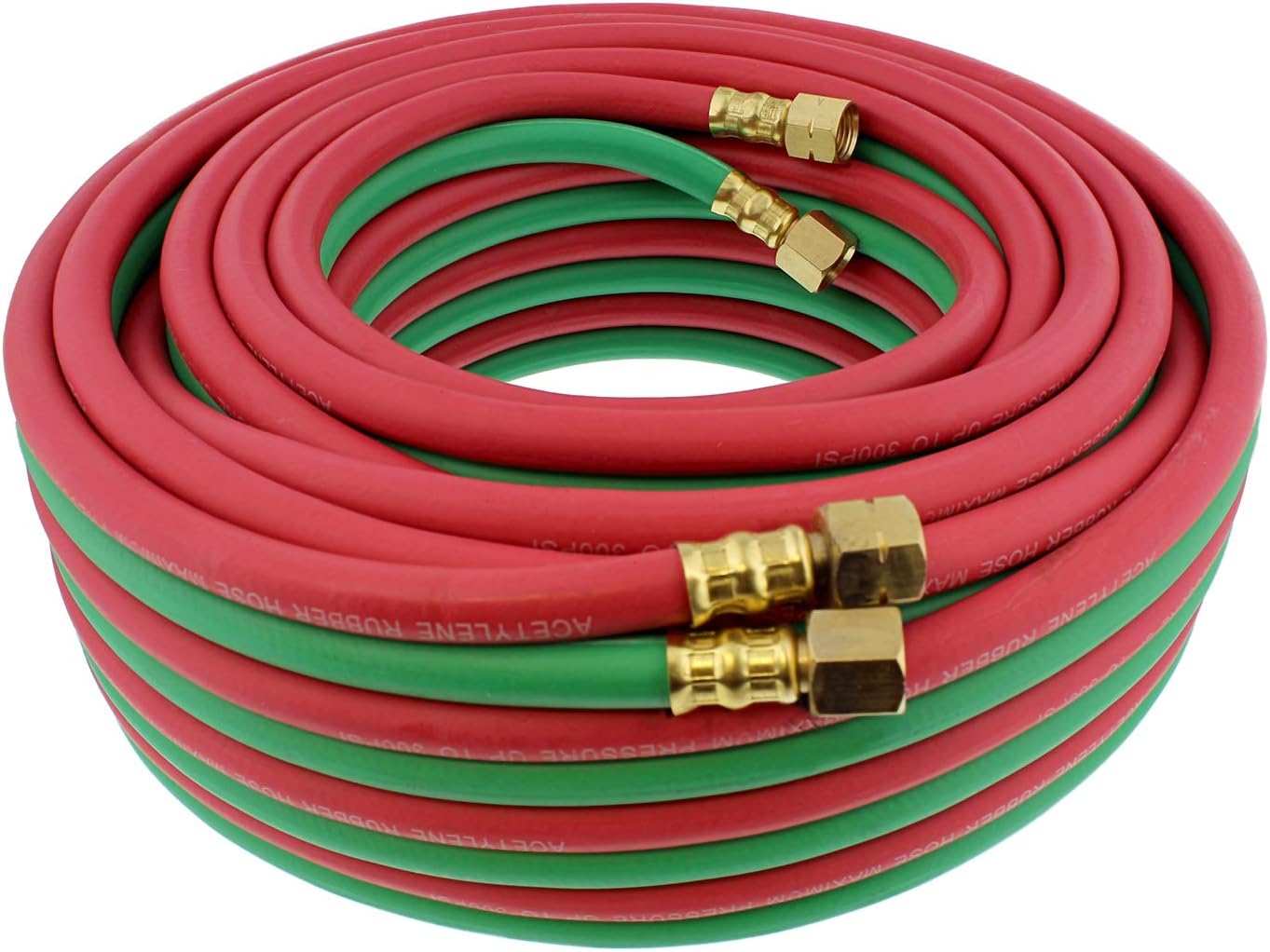 ABN Oxygen Acetylene Hose 1/4 Inch B Fittings Twin Welding Hose Oxy Acetylene Torch Hose Cutting Torch Hoses, 25 Foot