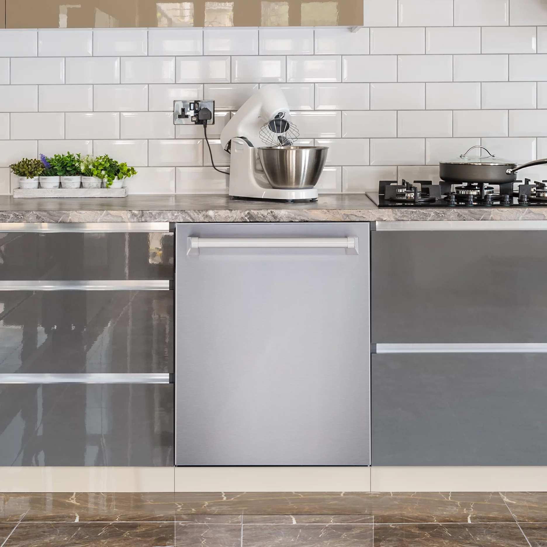 Cosmo 3 Piece Kitchen Appliance Packages with 36" Freestanding Gas Range Kitchen Stove 36" Wall Mount Range Hood & 24" Built-in Fully Integrated