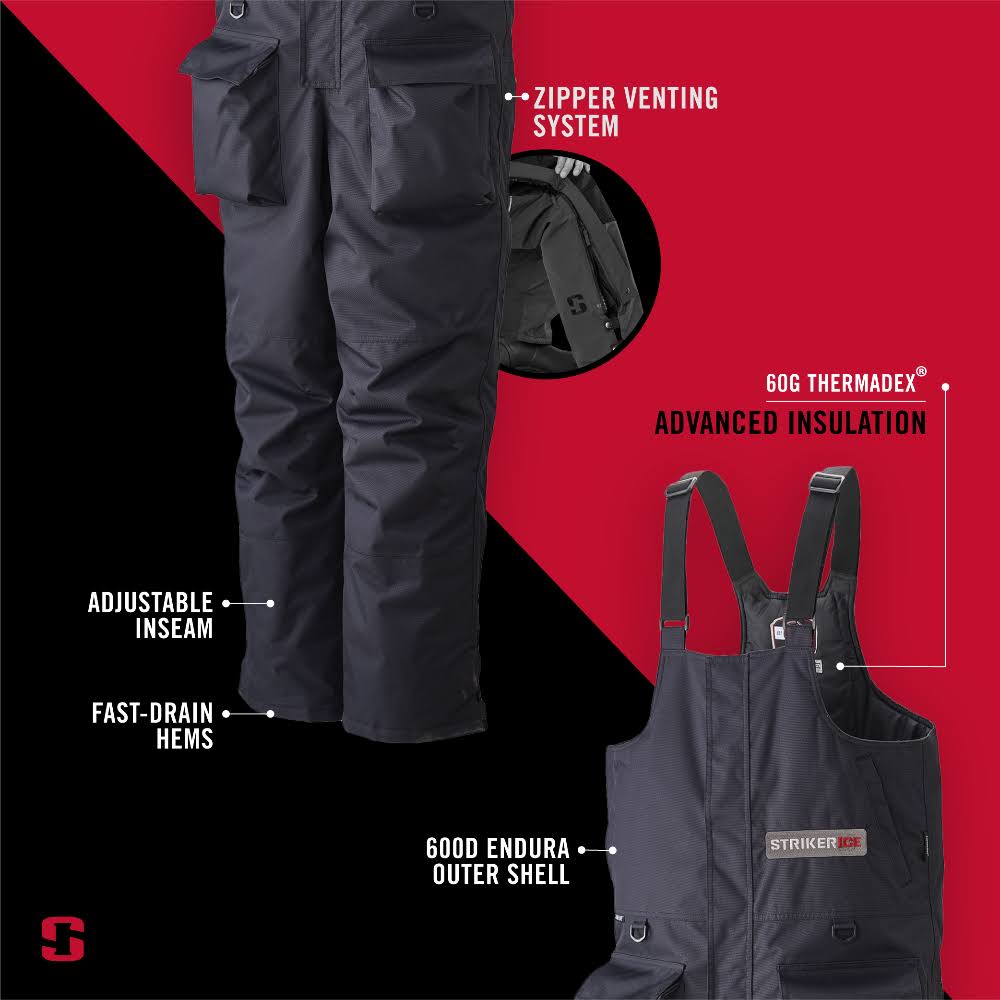 Striker Ice Trekker Bib - Black - S