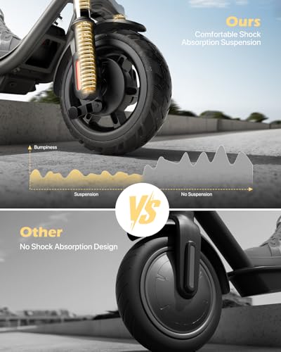 Electric Scooter A1C,Front Suspension Kick Scooter,8.5 Solid Tires,300W Motor,Smart APP Control,15.5MPH, Escooter for Teens Adults UL2272