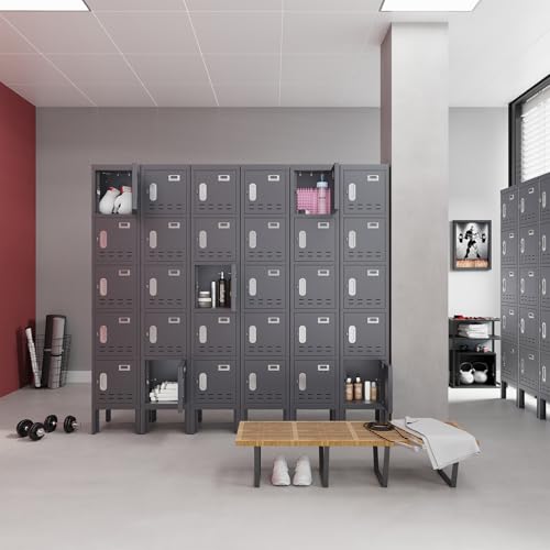 Metal Locker with 5 Doors,Lockers for Employees,66'' Steel Storage Locker for School,Gym, Office, Office,Garage