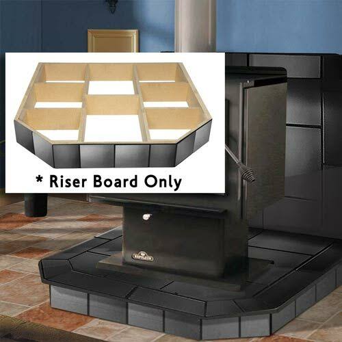 WoodEze Black Kindle Double Cut 40'' x 40'' Hearth Pad Riser