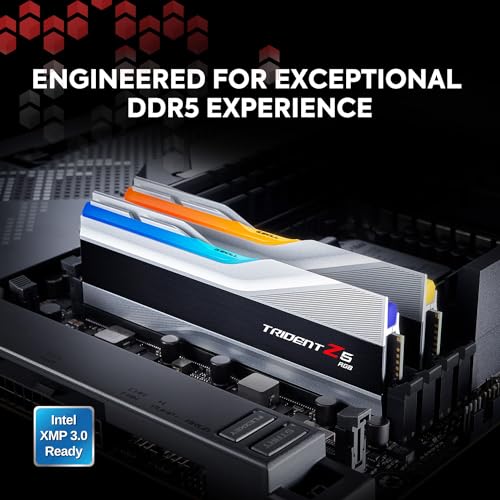 G.SKILL Trident Z5 RGB Series (Intel XMP 3.0) DDR5 RAM 32GB (2x16GB) 6600MT/s CL34-40-40-105 1.40V Desktop Computer Memory UDIMM