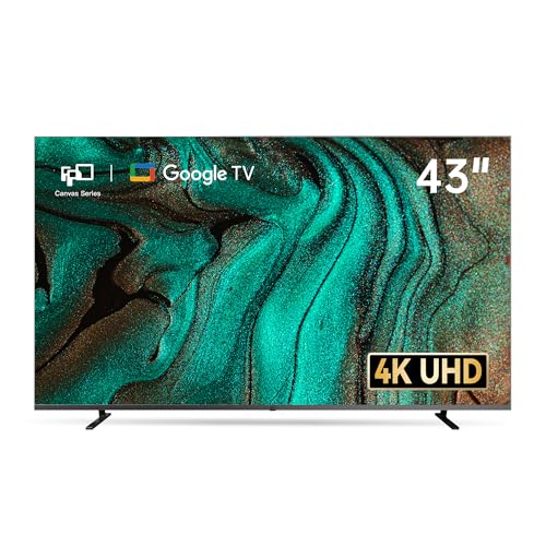 FPD 43 Inch Smart TV Flat Screen Frame LED Television Full HD 1080p Google Cast Built in, Streaming Live Ultra Thin HDR10 Android TV, Bluetooth, Vesa
