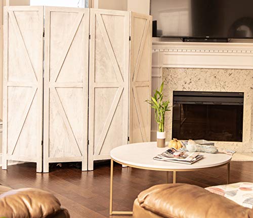 Premium Home Room Divider and Folding Privacy Screens for Partition, Wall dividers, Room Separator, Temporary Wall, Rustic Barnwood (Barnwood X)
